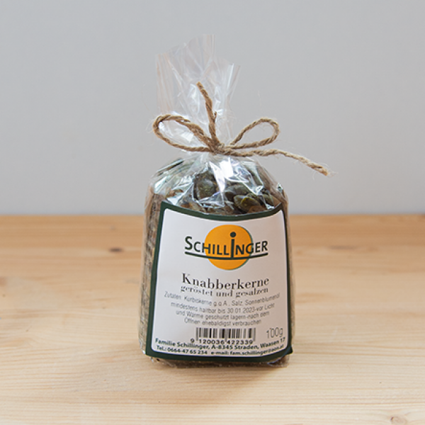 KÜRBISKERNE GERÖSTET UND GESALZEN 100 G